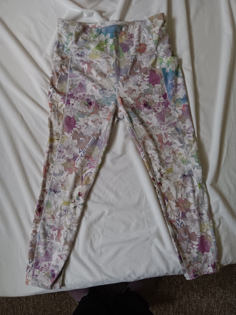 Ladies Floral Print Leggings - Pastel Multicolor